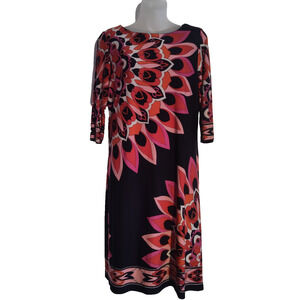 SD Collection Women's Red Floral Print Long-Sleeve Dress Size 12 Bag 5